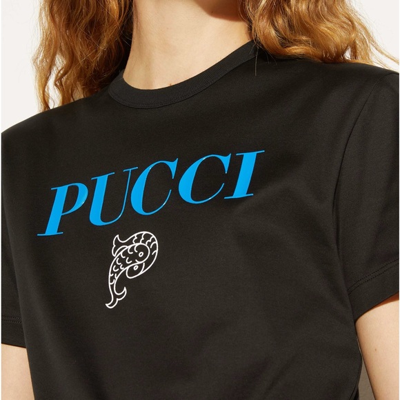 NEW PUCCI LOGO-PRINT COTTON T-SHIRT - Picture 9 of 10